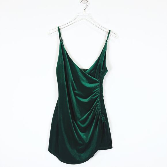 Lovers + Friends Velvet Faux Wrap Mini Slip Dress Womens Size Medium Sexy Event - Picture 4 of 10